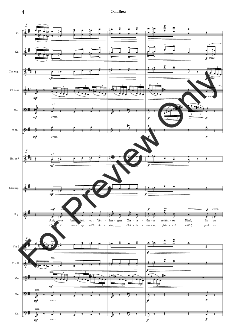 Galathea (Brettl-Lied) Soprano and Orchestra Full Score P.O.D.