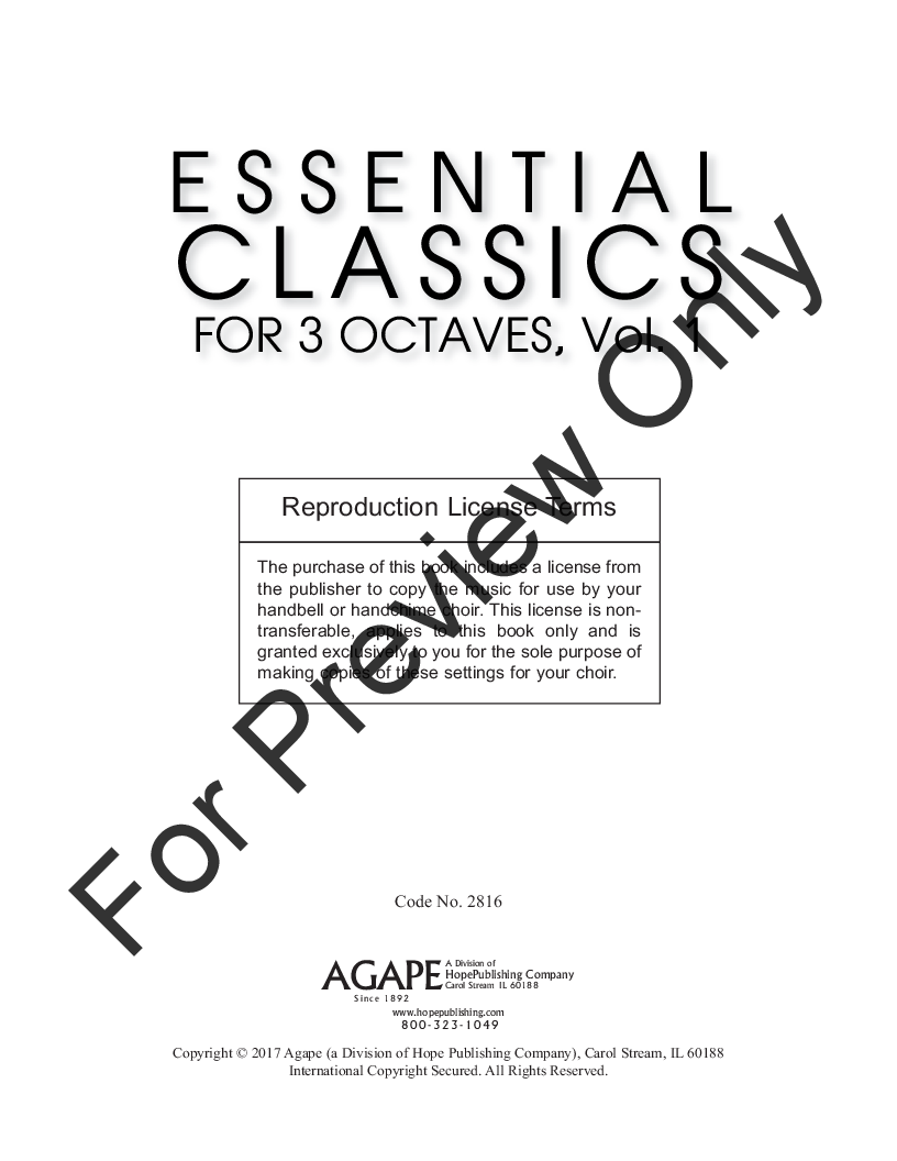 Essential Classics For 3 Octaves (Vol. 1)  Reproducible