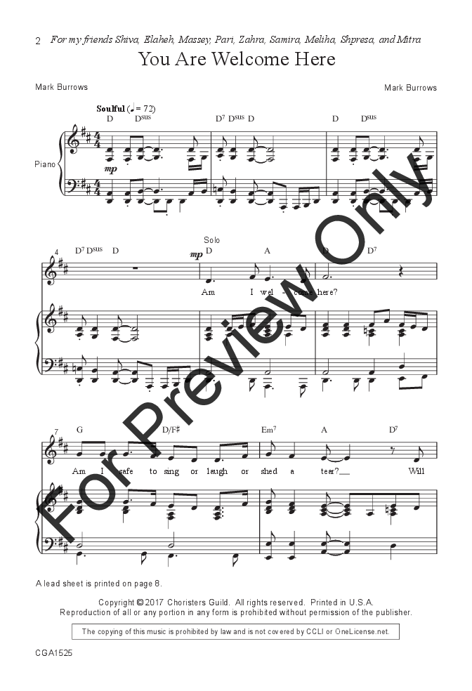 Welcome Here (Unison/Two-Part ) arr. Ashley
