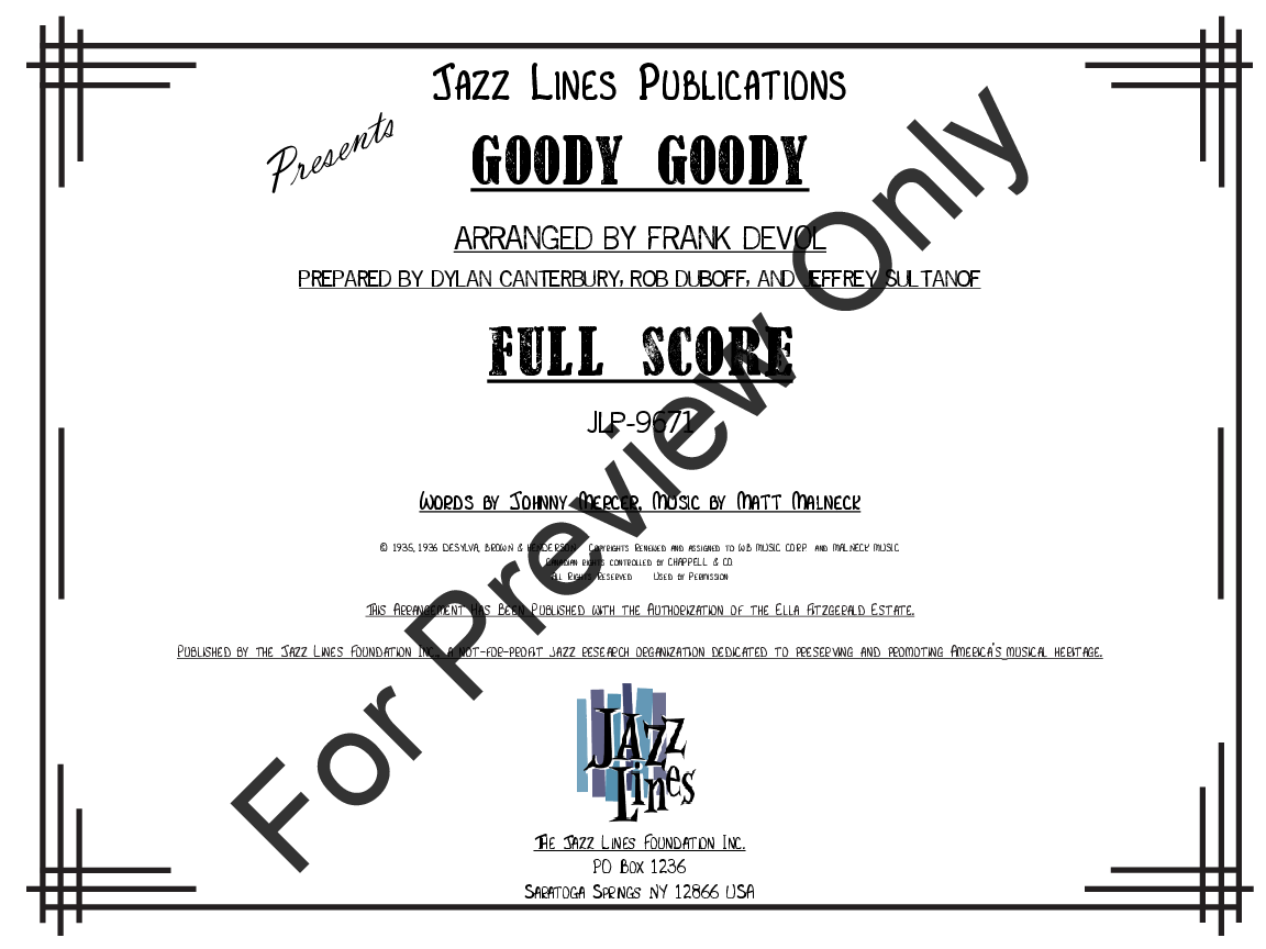Goody, Goody Vocal Solo with Jazz Ensemble