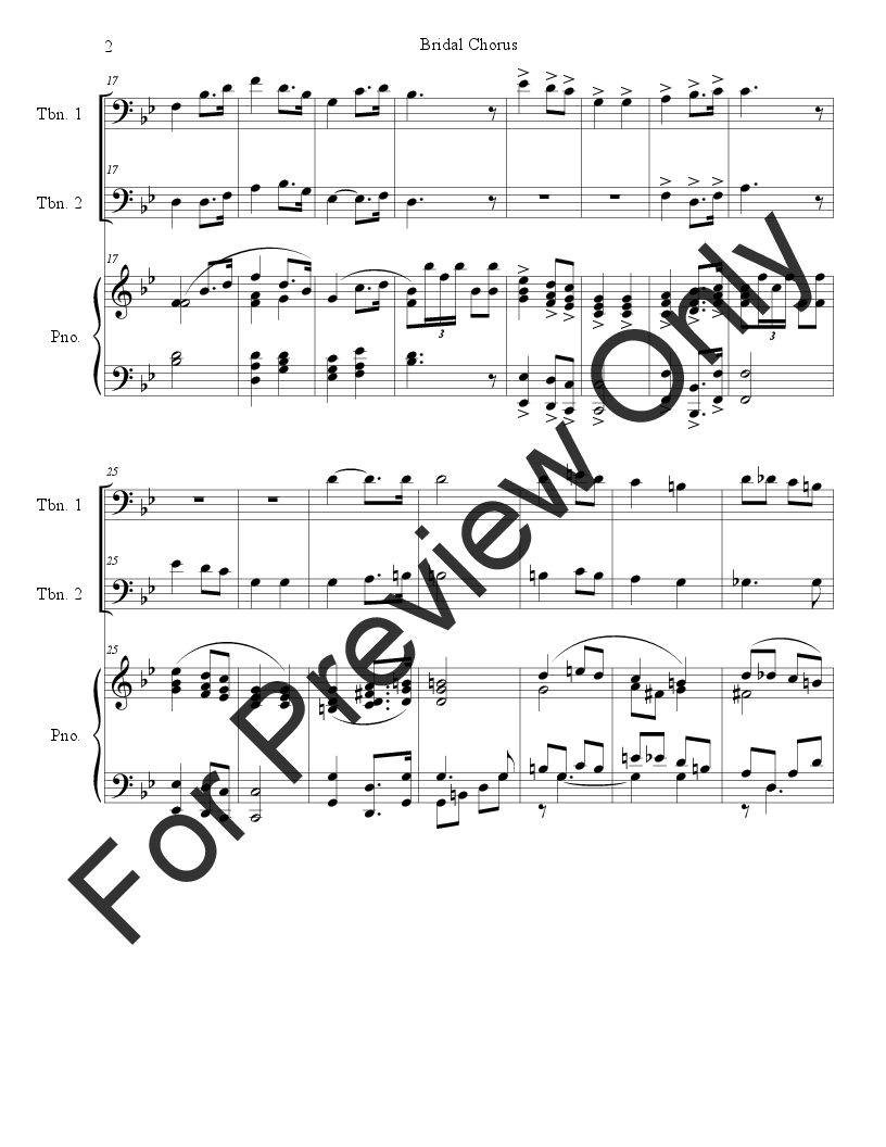 Bridal Chorus (Trombone Duet - Piano Accompaniment) P.O.D.