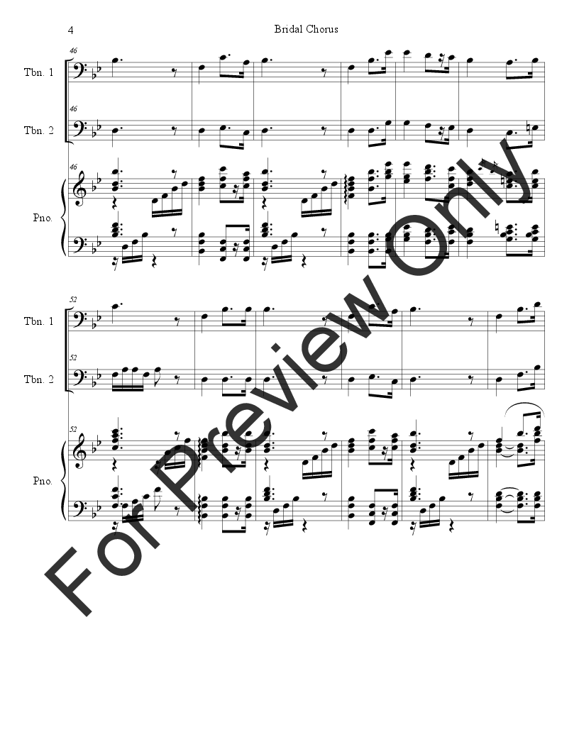 Bridal Chorus (Trombone Duet - Piano Accompaniment) P.O.D.