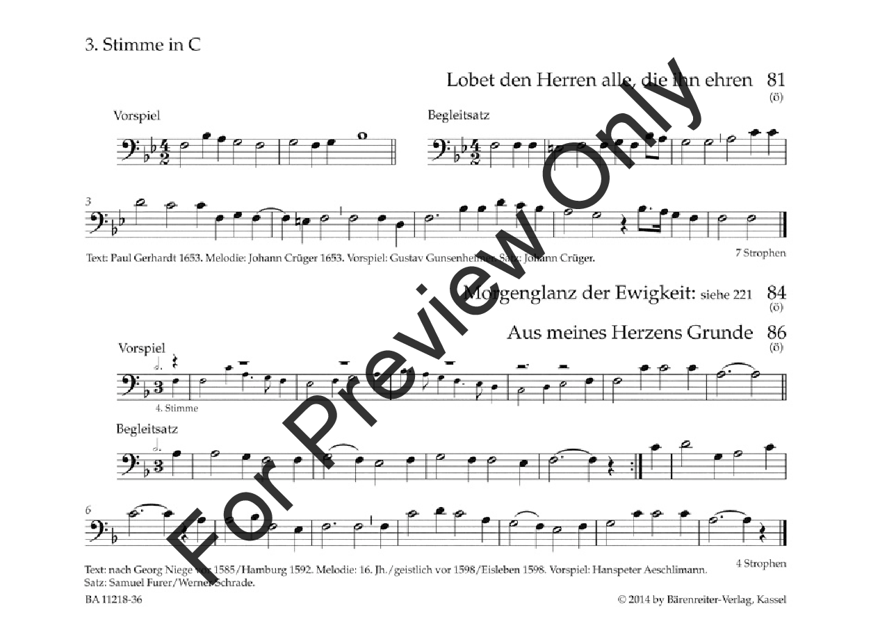 Blaserbuch zum Gotteslob 3rd part in C (Bass clef)