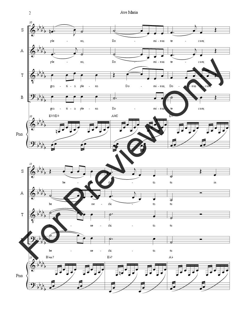 Ave Maria (for SATB - Medium/Low Key) P.O.D.