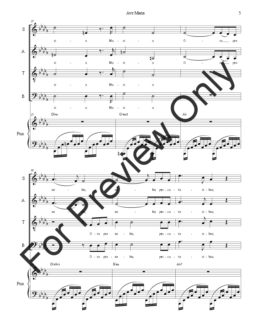 Ave Maria (for SATB - Medium/Low Key) P.O.D.