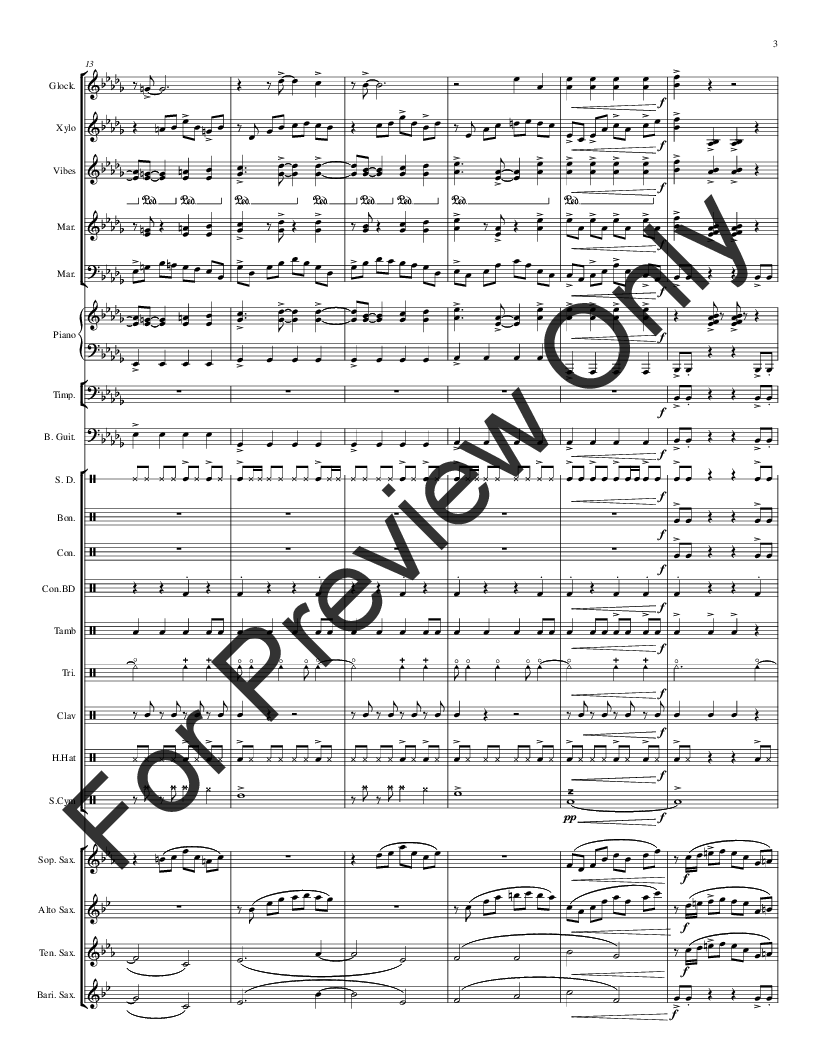 Blue City Scenes SATB Saxophone Quartet and Percussion