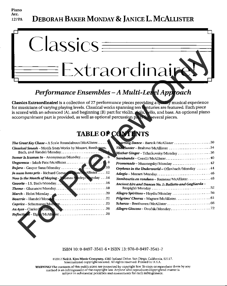 Classics Extraordinaire! Piano Accompaniment Book