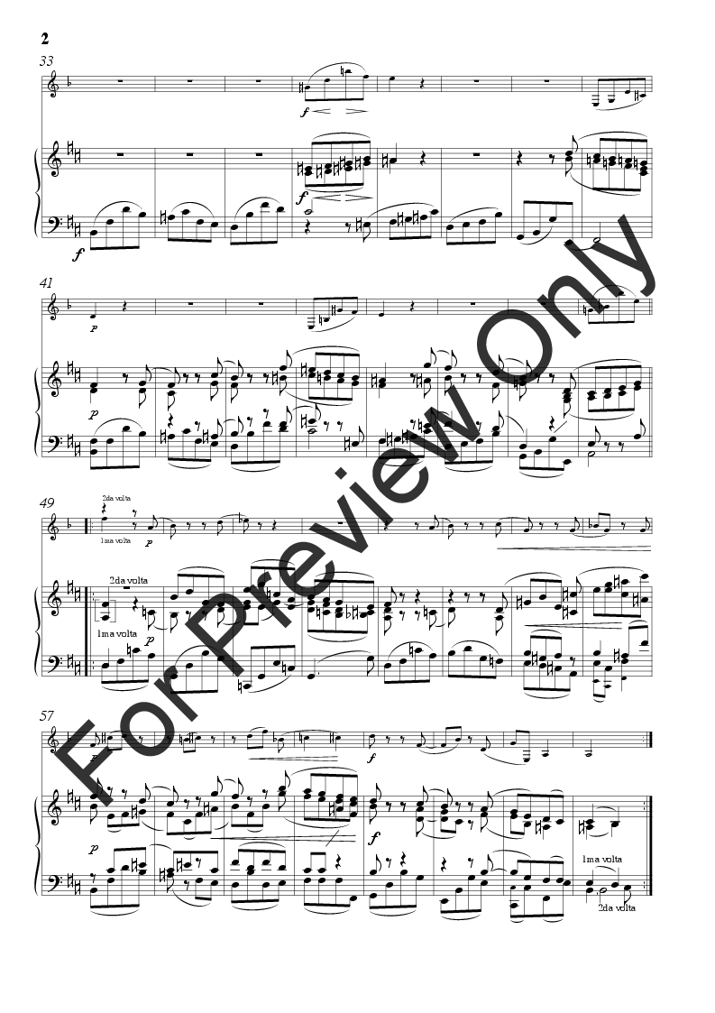 Clarinet Quintet Last Movement - Con Moto Clarinet in A and Piano Reduction P.O.D.