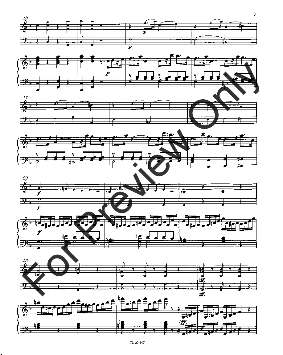 Trio in F Major, B. 444 Violin, Cello and Piano