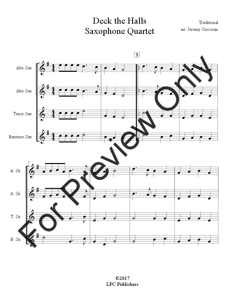 10 Christmas Carols for Saxophone Quartet P.O.D.