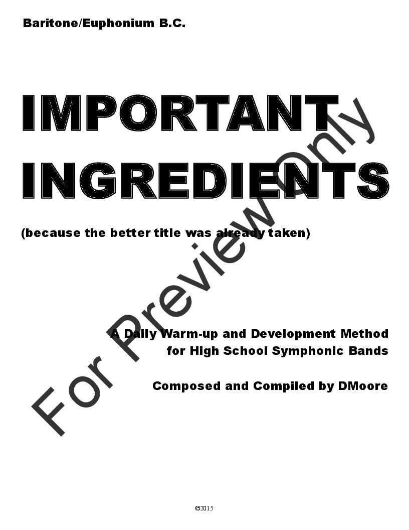Important Ingredients - Euphonium B.C. P.O.D.