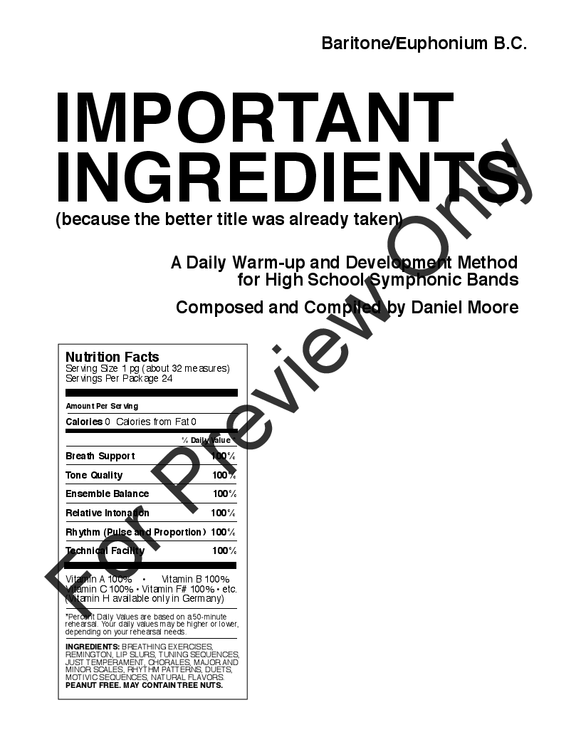 Important Ingredients - Euphonium B.C. P.O.D.