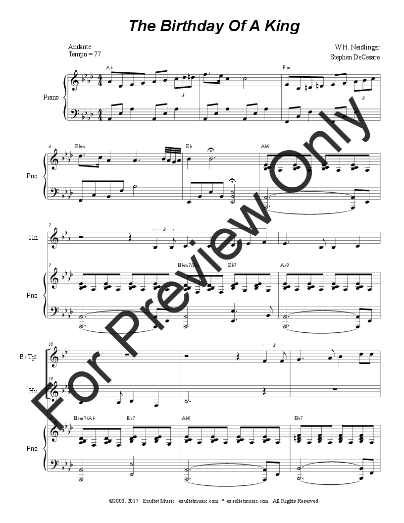 Die House (King Dice) Sheet music for Piano (Mixed Duet)