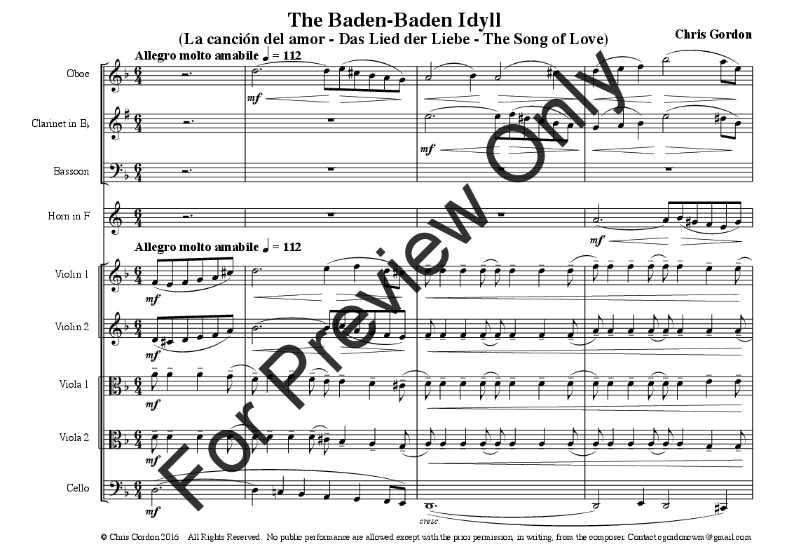 The Baden-Baden Idyll Chamber Ensemble Score P.O.D.