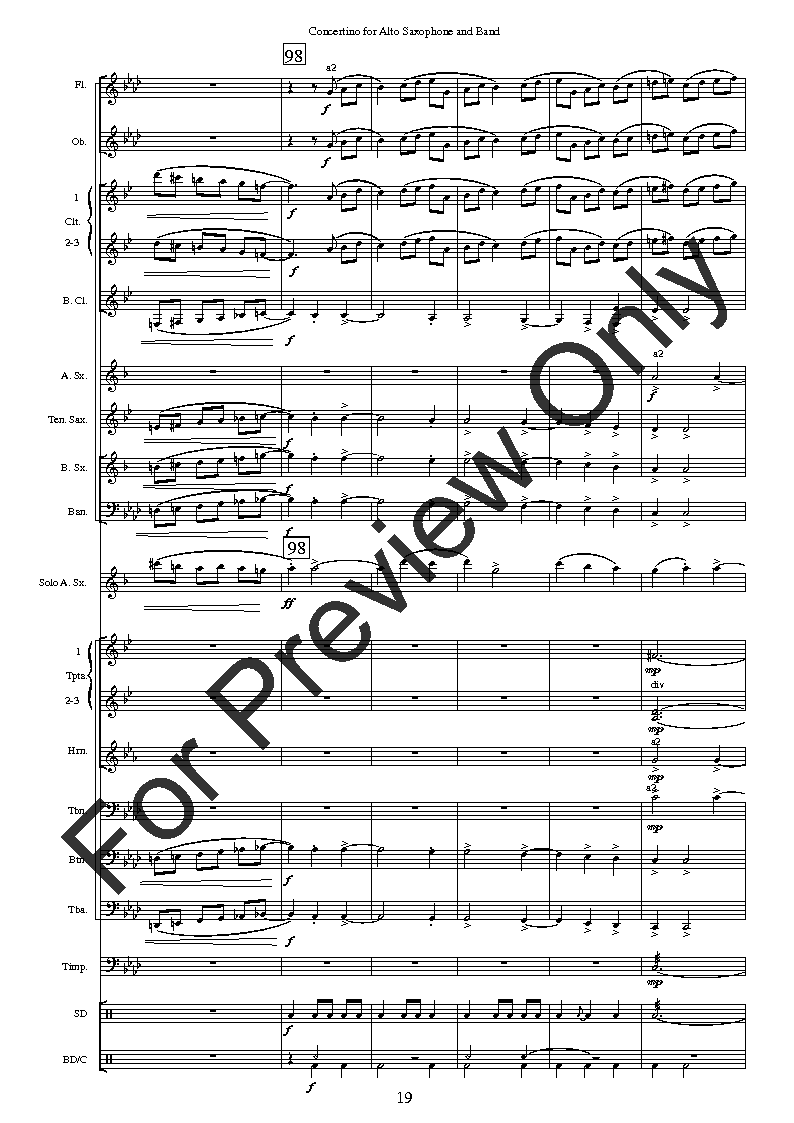 Concertino for Alto Saxophone and Band P.O.D.