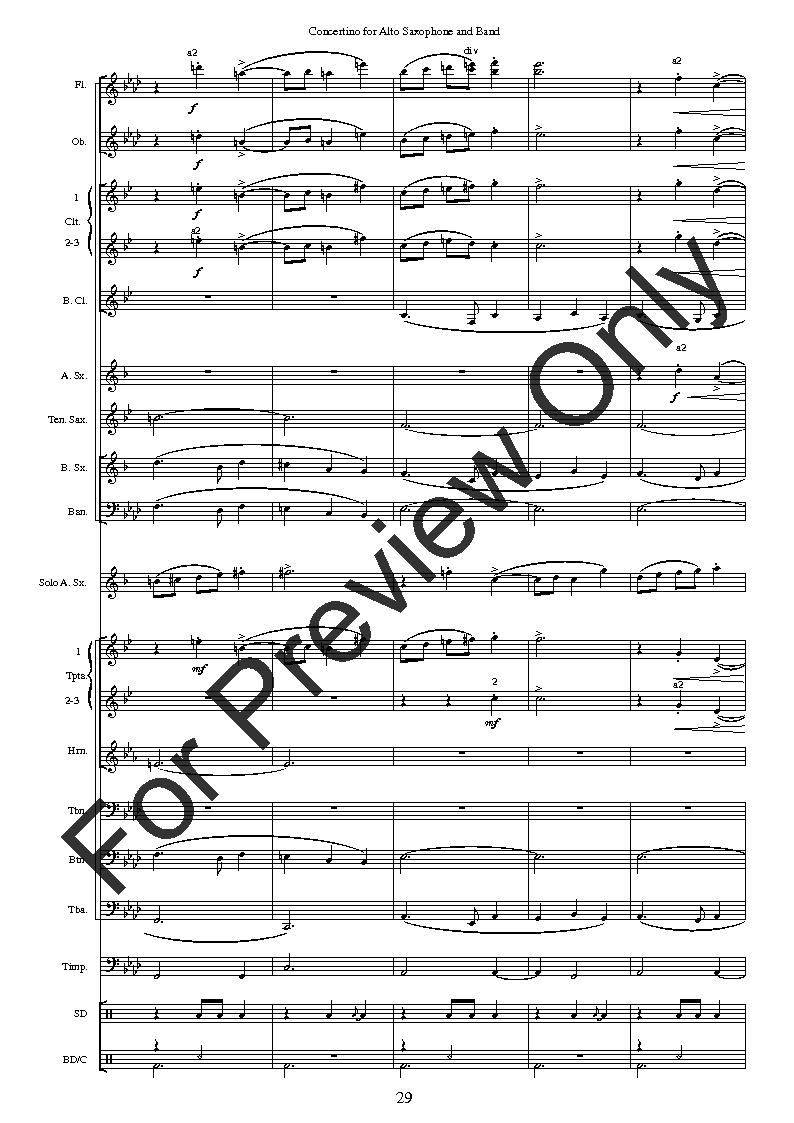 Concertino for Alto Saxophone and Band P.O.D.