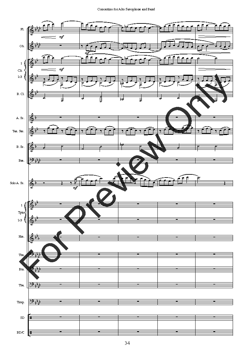 Concertino for Alto Saxophone and Band P.O.D.