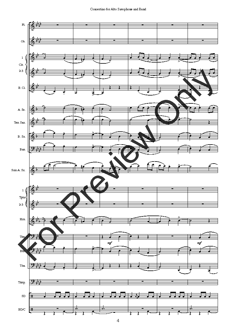 Concertino for Alto Saxophone and Band P.O.D.