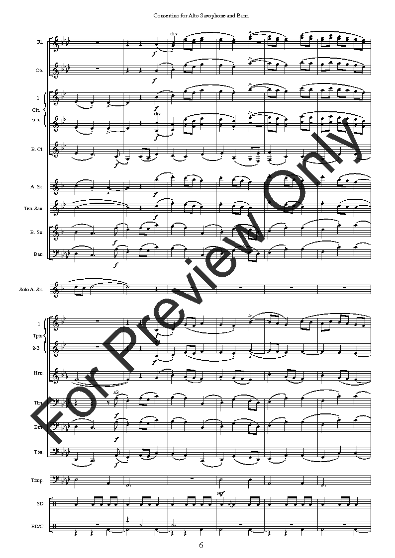 Concertino for Alto Saxophone and Band P.O.D.