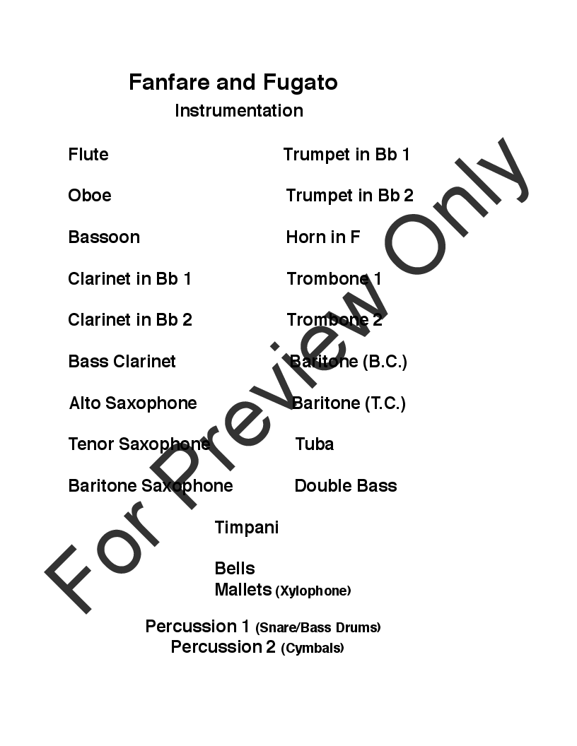 Fanfare and Fugato P.O.D.