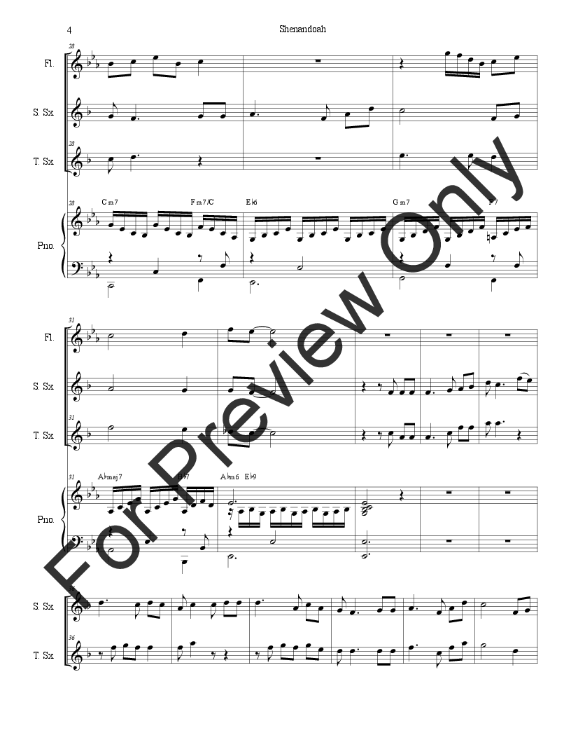 Shenandoah (Duet for Soprano and Tenor Saxophone) P.O.D.