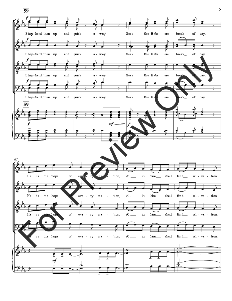 Shepherd, Shake Off Your Drowsy Sleep! for SATB chorus and brass octet P.O.D.