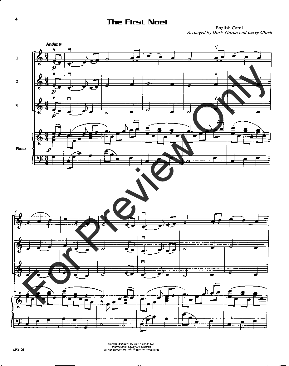 Compatible Trios for Christmas Piano Score