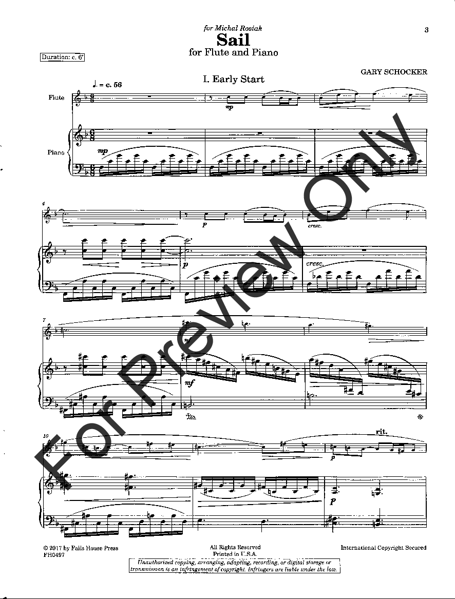 Sail Flute and Piano - score and part