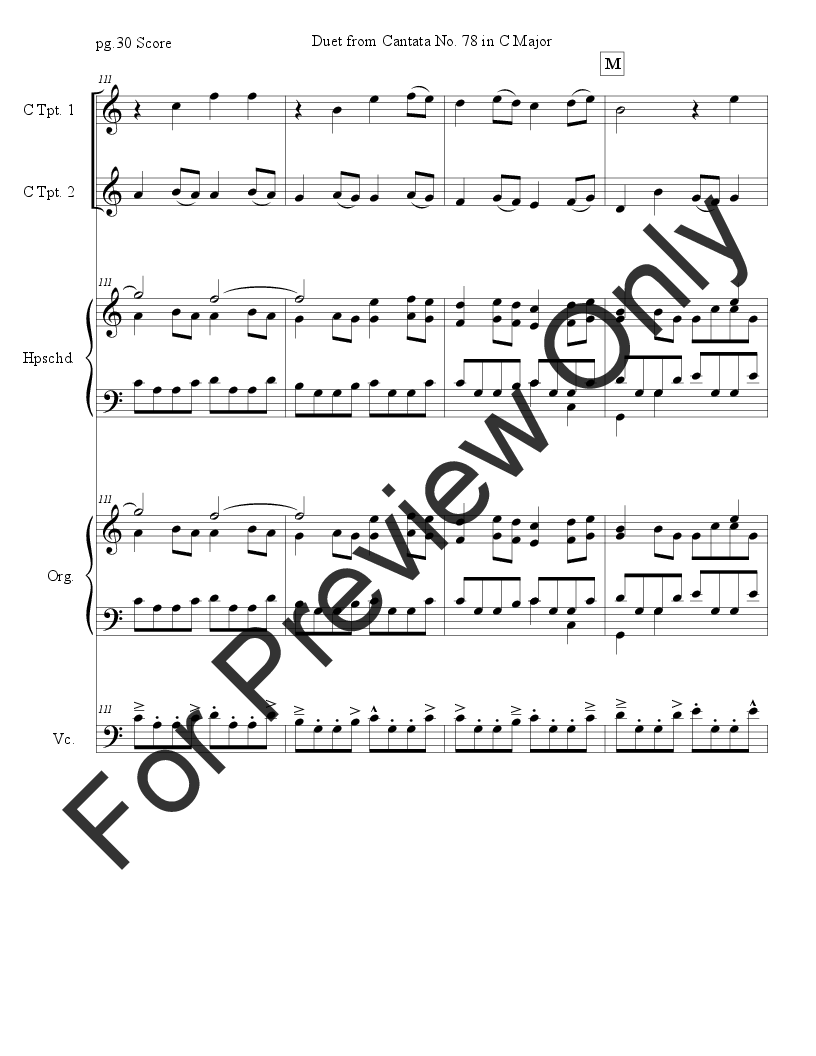Cantata No. 78 in C Major for 2 Trumpets, Organ and Continuo: Aria: Duetto P.O.D.
