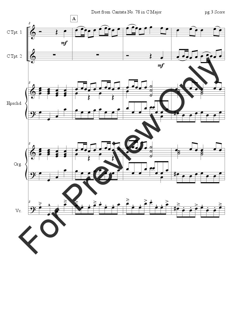 Cantata No. 78 in C Major for 2 Trumpets, Organ and Continuo: Aria: Duetto P.O.D.