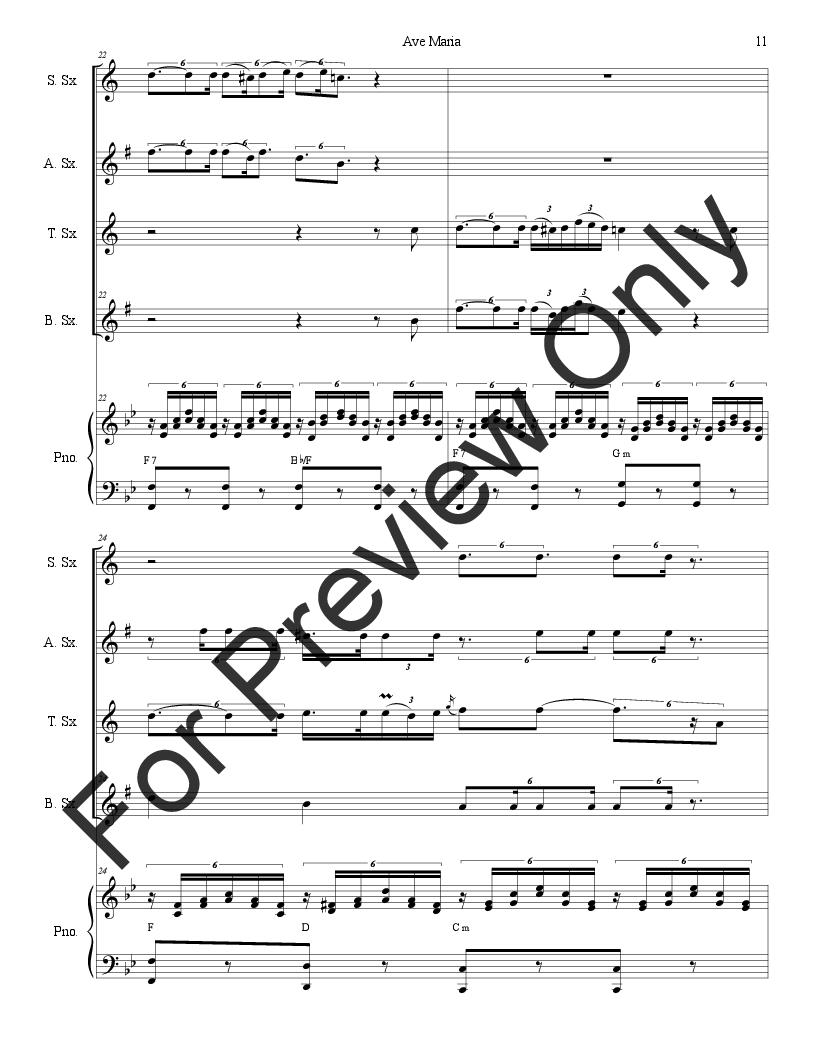 Ave Maria (for Saxophone Quartet) P.O.D.