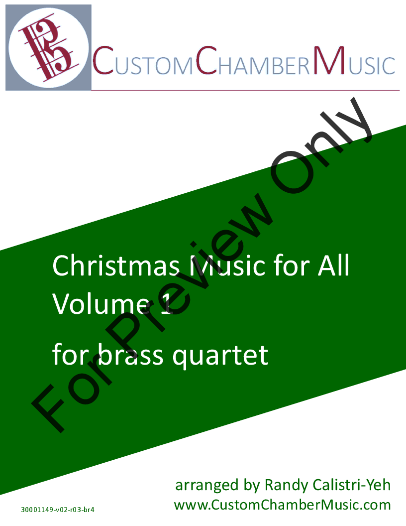 Christmas Carols for All, Volume 1 (for Brass Quartet) P.O.D.