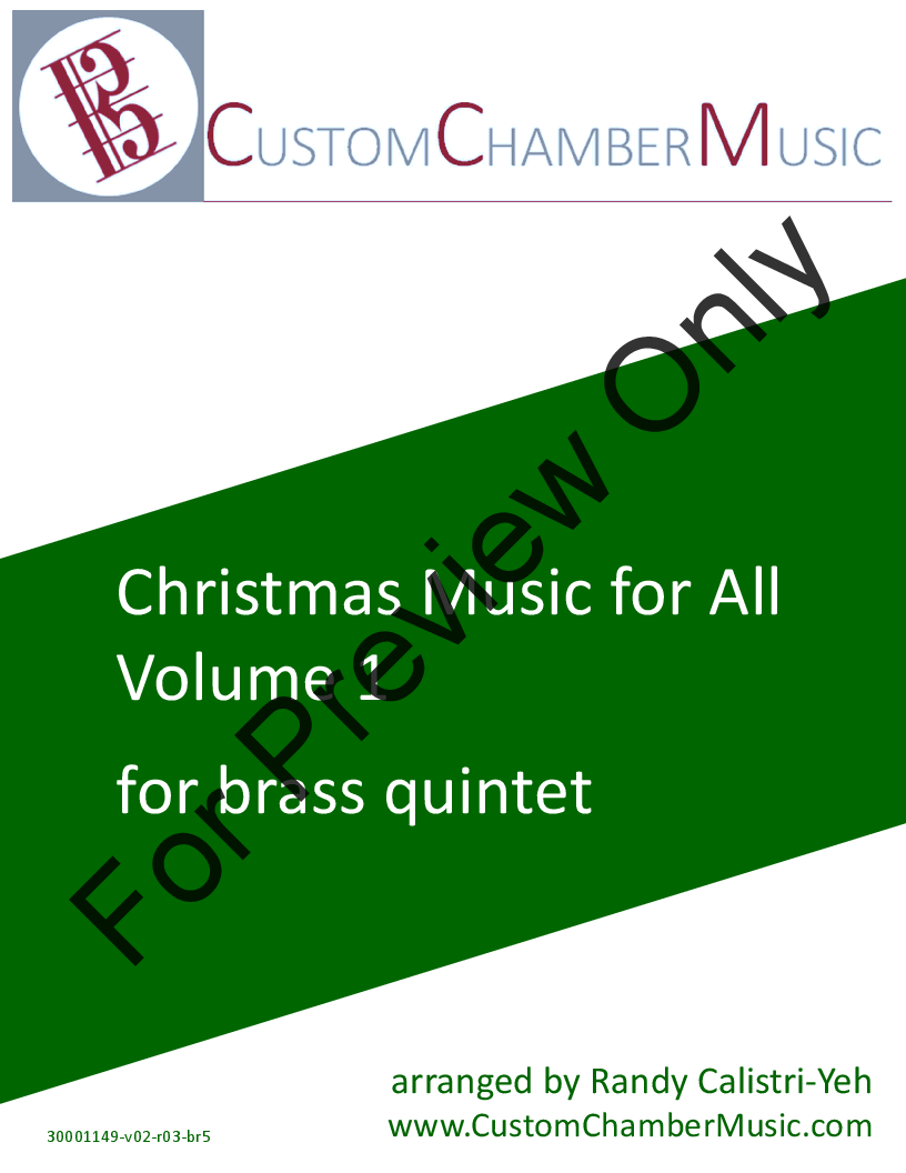 Christmas Carols for All, Volume 1 (for Brass Quintet) P.O.D.