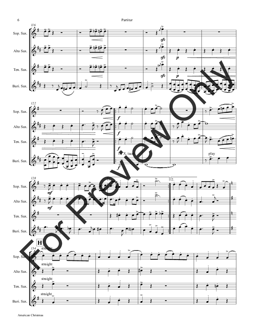 American Christmas - Saxophone Quartet P.O.D.