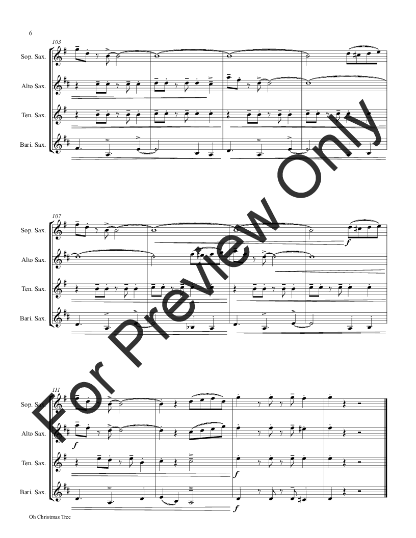 Oh Christmas tree - Latin - (Oh Tannenbaum) - Saxophone Quartet P.O.D.