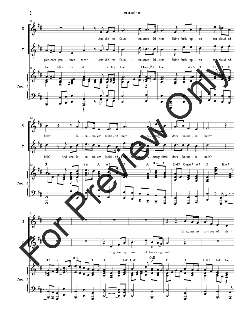 Jerusalem (Duet for Soprano and Tenor Solo) P.O.D.