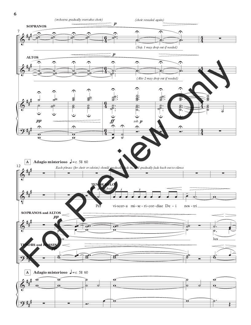 Lux : The Dawn from On High Vocal Score