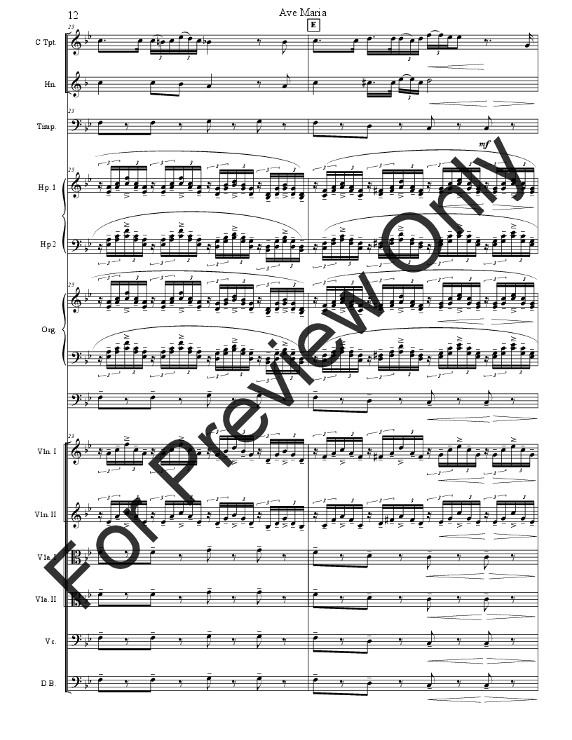 Ellens Gesang III (Ave Maria) for Trumpet and Orchestra (D.839: Op. 52, No.6) P.O.D.