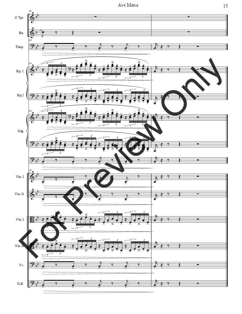 Ellens Gesang III (Ave Maria) for Trumpet and Orchestra (D.839: Op. 52, No.6) P.O.D.