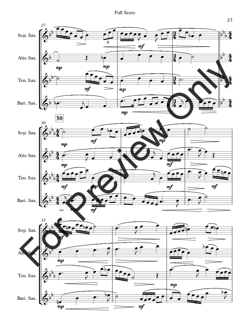 Divertimento for Saxophone Quartet P.O.D.