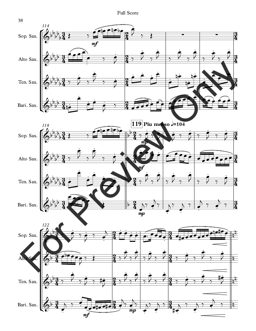Divertimento for Saxophone Quartet P.O.D.