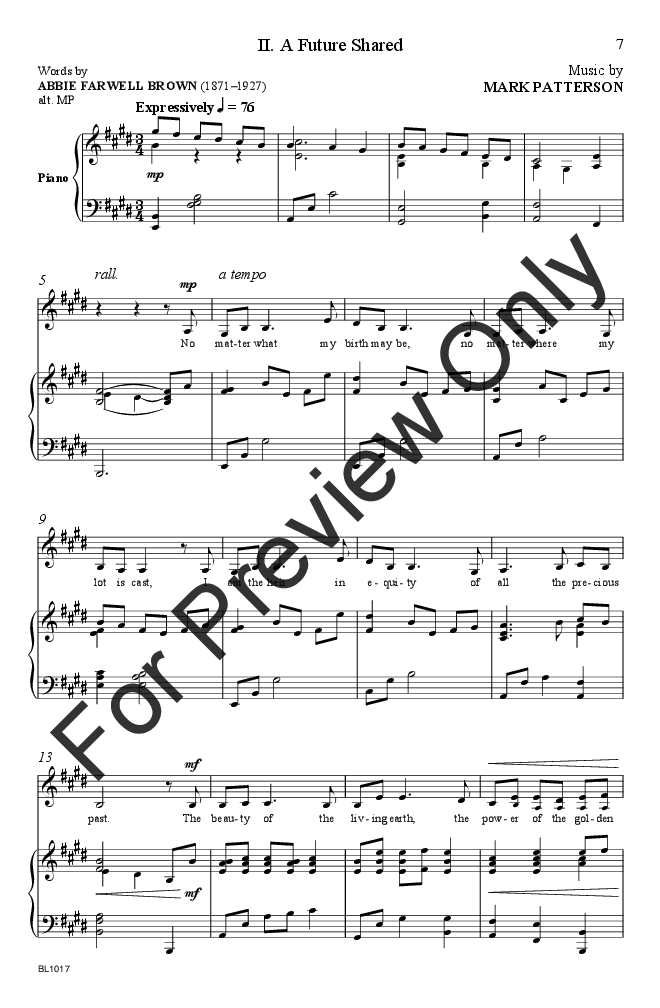 First Songs for the Emerging Tenor-Bass Choir