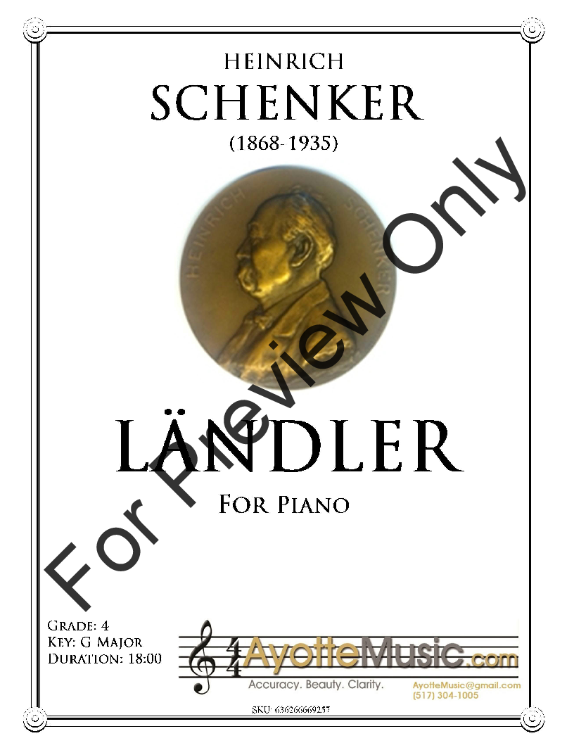 Landler for Piano, op. 10 P.O.D.