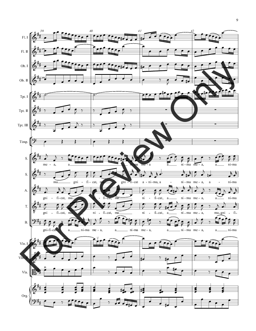 Magnificat (for choir, orchestra, organ, and continuo) P.O.D.