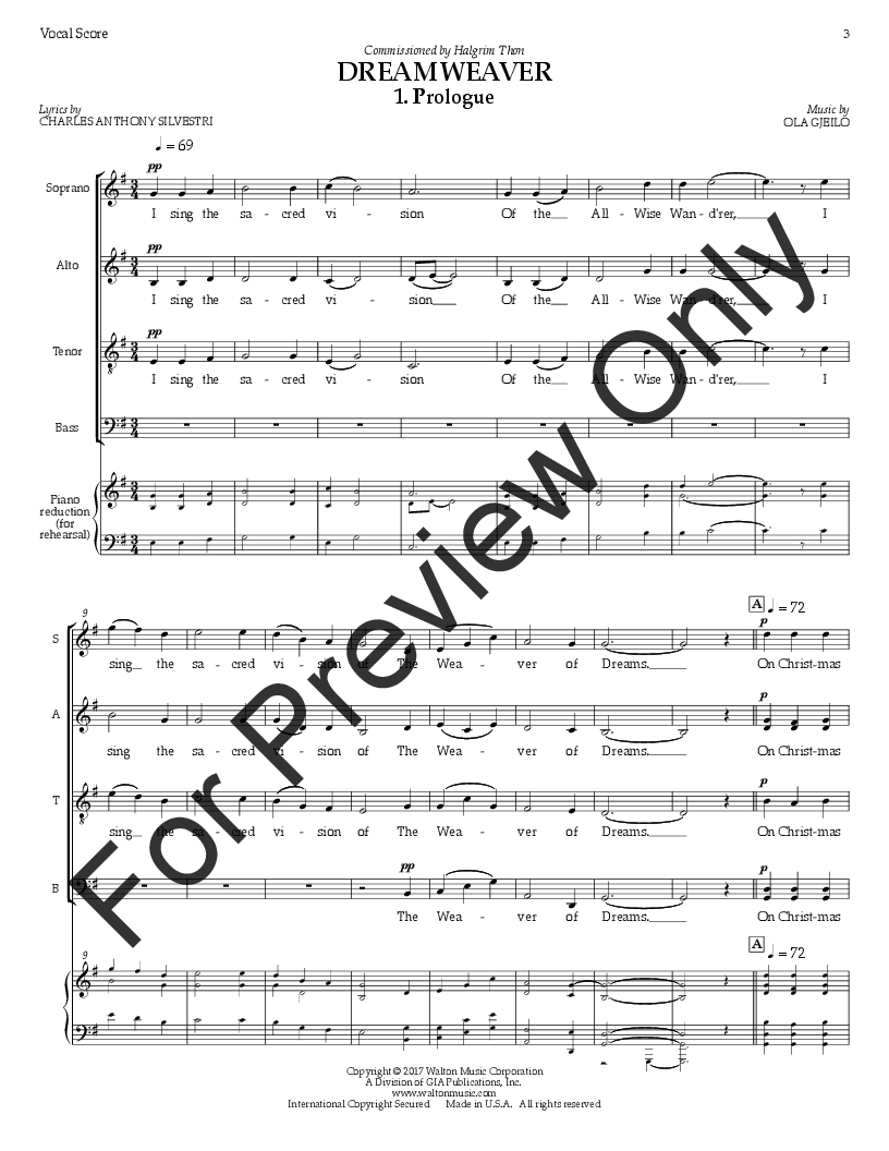 Dreamweaver Vocal Score