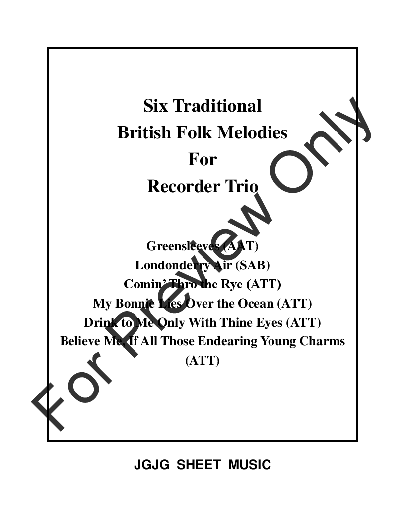 Six British Melodies for Recorder Trio P.O.D.