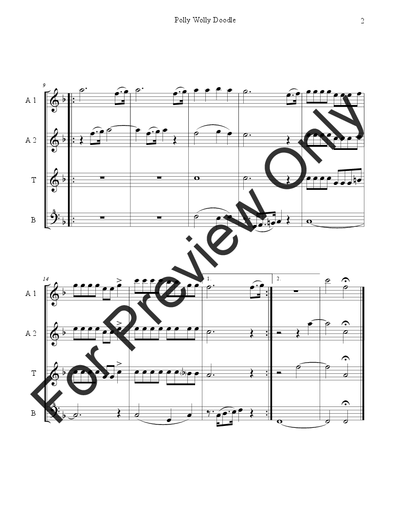 Five Children's Songs for Recorder Quartet P.O.D.