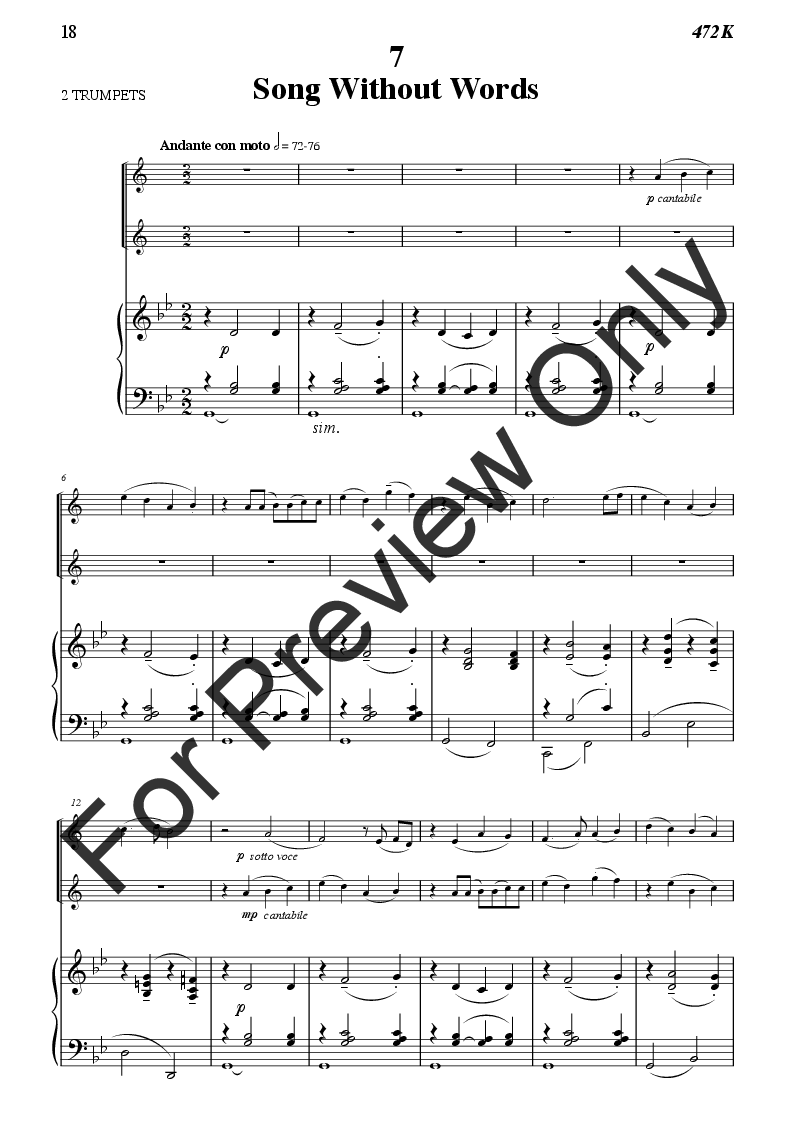 Eight for a Start Trumpet Duet and Piano