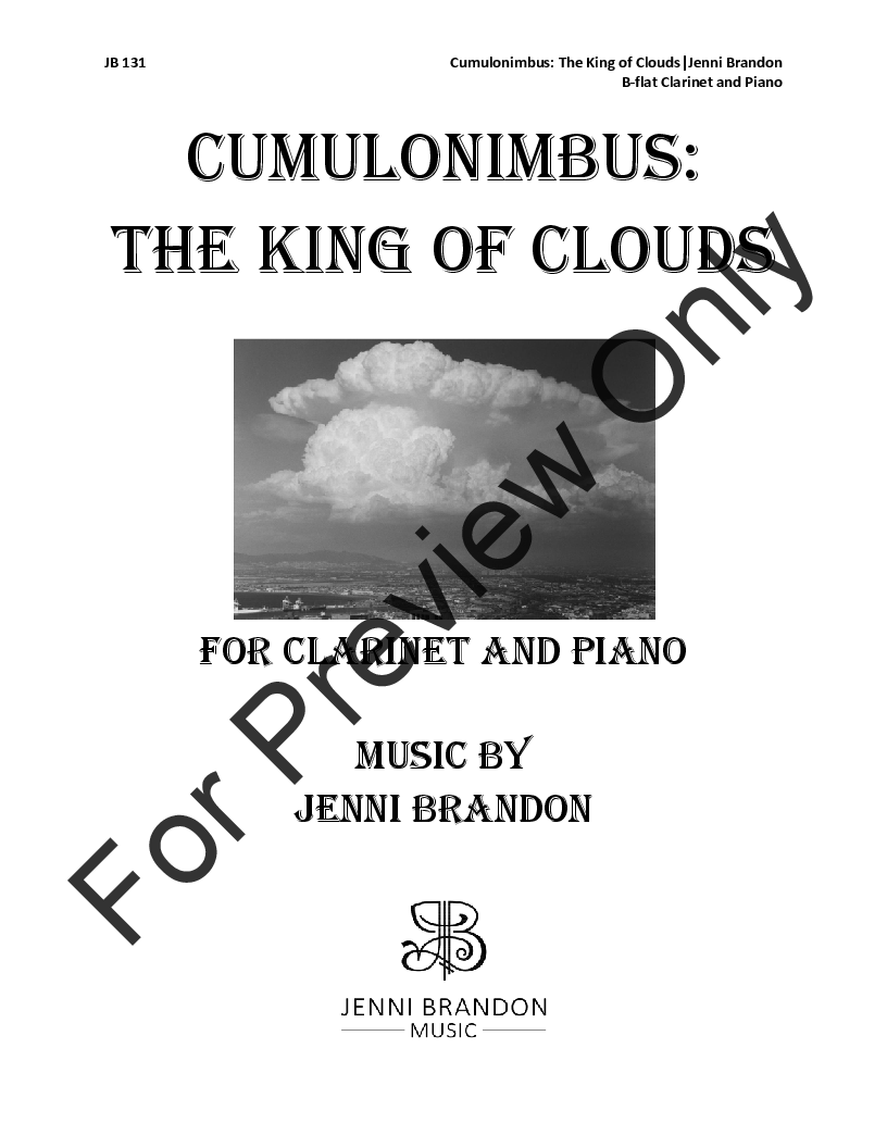 Cumulonimbus: The King of Clouds Clarinet and Piano