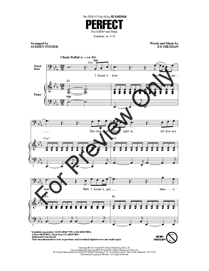 Perfect – Ed Sheeran Asdf movie - trololol song – Misc Unsigned Bands asdasd  Porque Ele Vive - Exercício Sheet music for Piano (Choral)